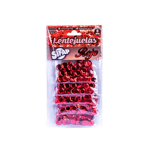 [LENTEJROJO] LENTEJUELAS COLOR X5 ROJO
