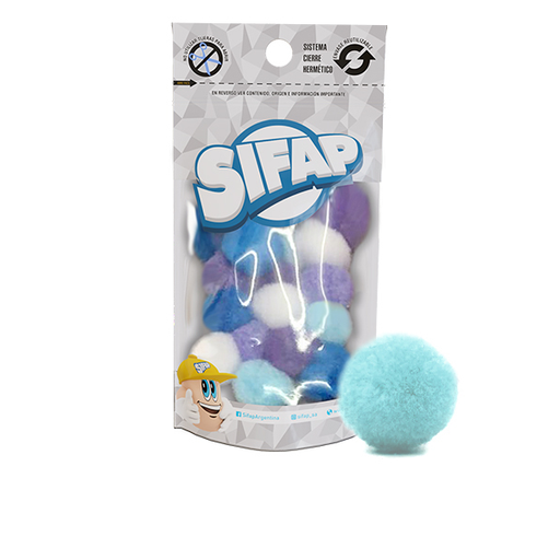 [5018] POMPONES SIFAP SURTIDO PASTEL X20