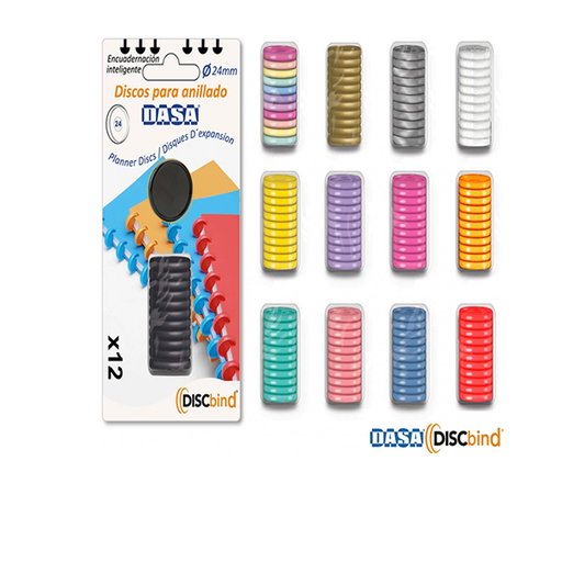[8601 20] DISCOS DE ENCUADERNACION DASA 20MM NEGRO