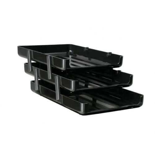 [0430BNG] BANDEJA PAPELERA PIZZINI 3 PISOS NEGRO 430BNG