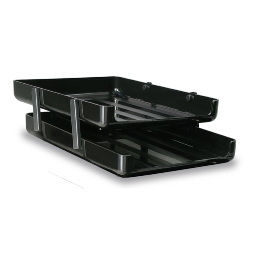 [0420BNG] BANDEJA PAPELERA PIZZINI 2 PISOS NEGRO 0420BNG