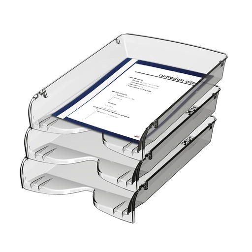 [801CR] BANDEJA PAPELERA PIZZINI 1 PISO X3 CRISTAL 801CR