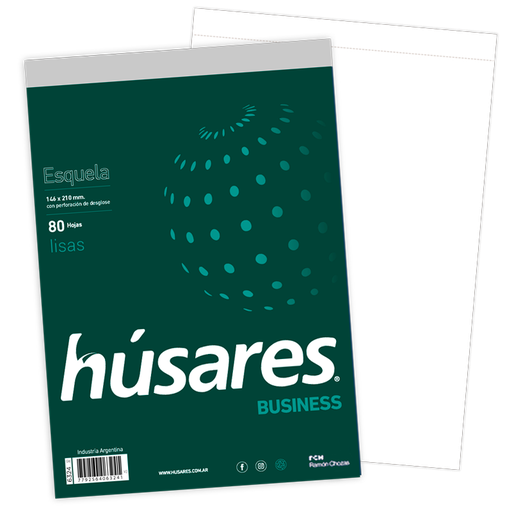 [6324] BLOCK HUSARES BUSINESS ESQUELA 80 HOJAS LISAS