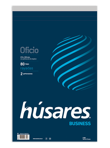 [6332] BLOCK HUSARES BUSINESS OFICIO 80 HOJAS RAYADO
