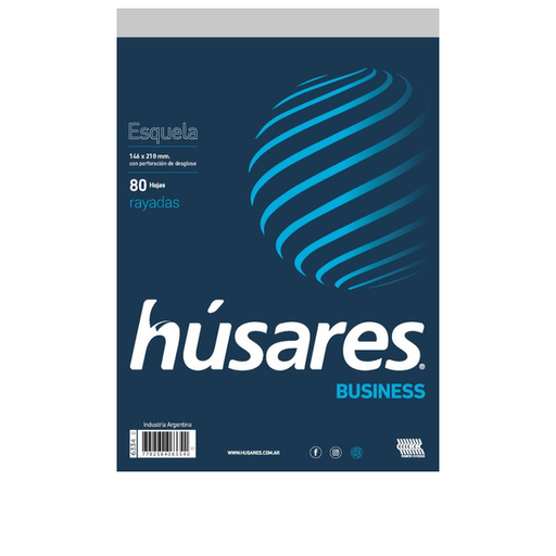[6334] BLOCK HUSARES BUSINESS ESQUELA 80 HOJAS RAYADO