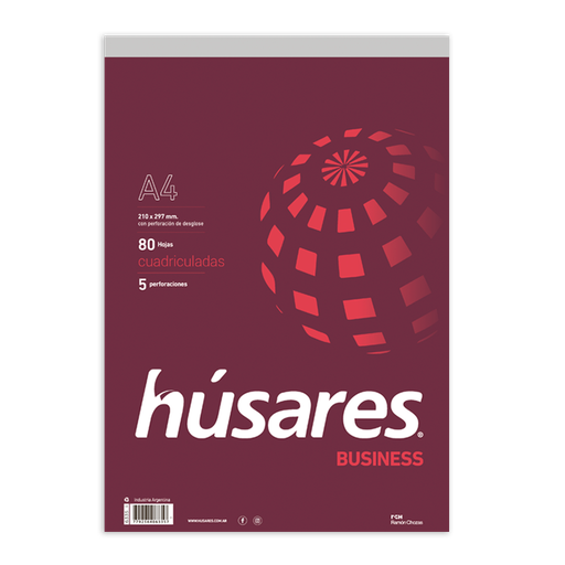 [6335] BLOCK HUSARES BUSINESS A4 80 HOJAS CUADRICULADO