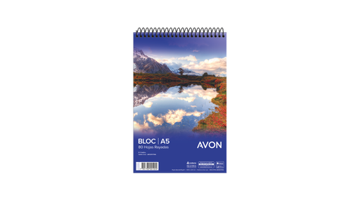 [103242] BLOCK AVON A5 CON ESPIRAL 80 HOJAS RAYADO