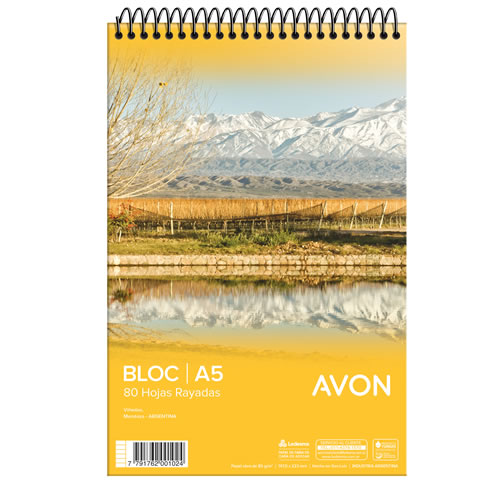 [103242] BLOCK AVON A5 CON ESPIRAL X80H RAYADO