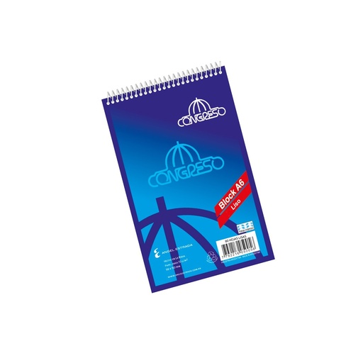 [501548] BLOCK CONGRESO ESPIRAL A6 80 HOJAS LISO