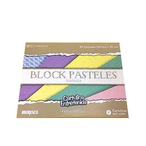 [0EJ076029] BLOCK MURESCO CARTULINA ENTRETENIDA 20 HOJAS PASTEL