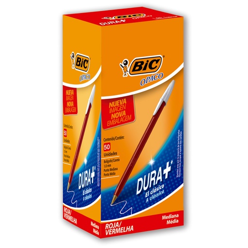 [861845] BOLIGRAFO BIC OPACO 1.0 X50 ROJO