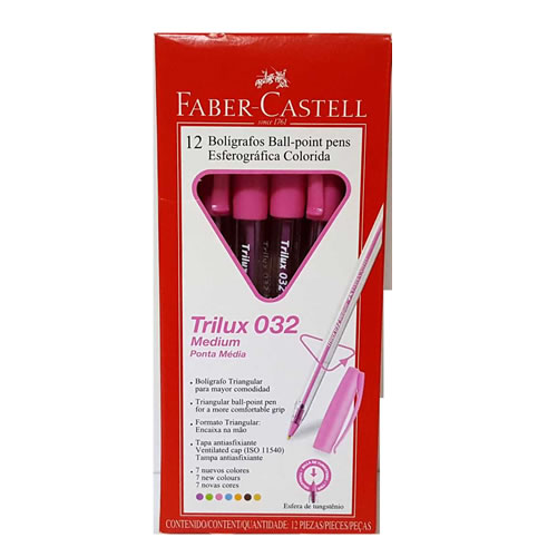 [443228] BOLIGRAFO FABER TRILUX 032 X12 ROSA