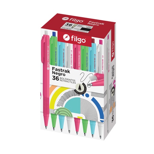 [FT10-C36-003] BOLIGRAFO FILGO FASTRACK RETRACTIL 1.0 X 36 AZUL