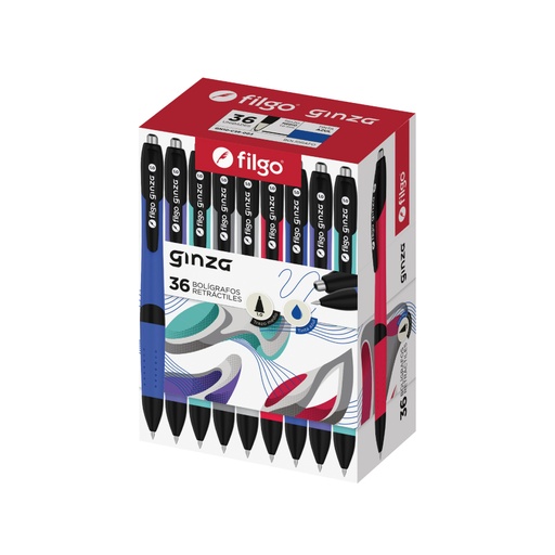 [GN10-C36-003] BOLIGRAFO FILGO GINZA 027 X36 AZUL RETRACTIL