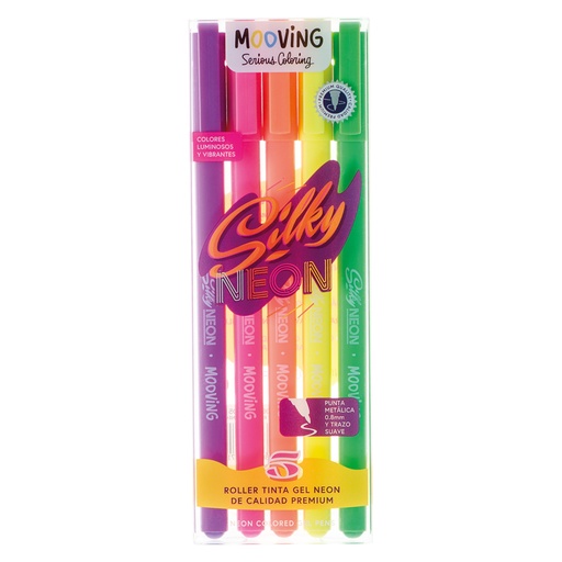 [3071205] BOLIGRAFO MOOVING ROLLER TINTA NEON X 5