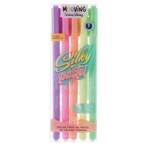 [3071105] BOLIGRAFO MOOVING SILKY PASTEL ROLLER GEL X 5 COLORES