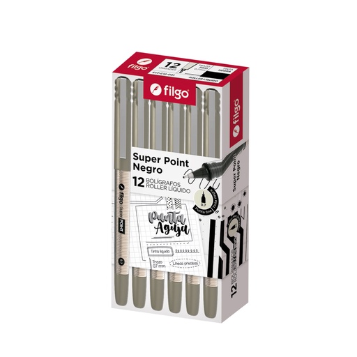 [ST7-C12-001] BOLIGRAFO FILGO SUPER POINT 0.7 X12 NEGRO LIQUIDACION!!!