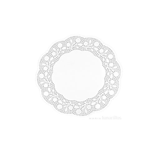 [BC15] BLONDA DE PAPEL CALADA 15CM BLANCA X100 LIQUIDACION