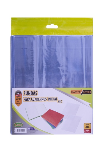 [4125] FUNDA PVC LAMA PARA CUADERNO ABC X10