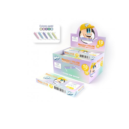 [2700100100] BROCHES SIFAP PLASTICOS COLOR PASTEL X50