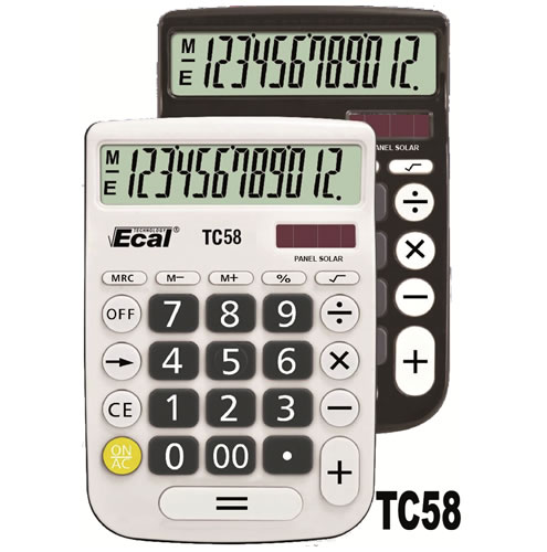 [TC58] CALCULADORA ECAL ESCRITORIO MEDIANA TC58 12DIG+1P