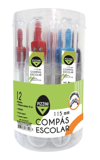 [PK133X12] COMPAS PIZZINI ESCOLAR 115MM X12