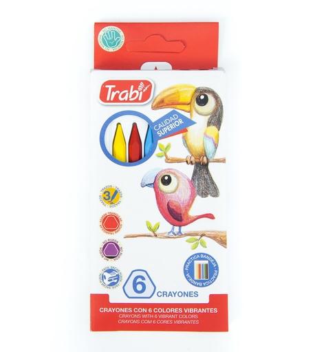 [TR6179] CRAYONES PINTURITAS PLASTICAS TRABI X6