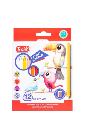 [TR6178] CRAYONES PINTURITAS PLASTICAS TRABI X12