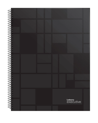[100750] CUADERNO LEDESMA EXECUTIVE 16X21 120H NEGRO RAYADO