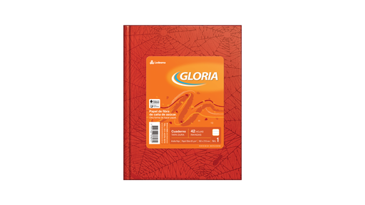 [100936] CUADERNO GLORIA ARAÑA TAPA DURA 42 HOJAS RAYADO ROJO
