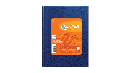 [100935] CUADERNO GLORIA ARAÑA TAPA DURA 84 HOJAS CUADRICULADO AZUL