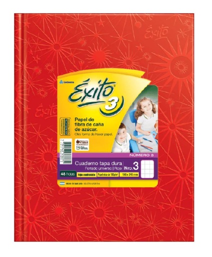 [100964] CUADERNO EXITO E3 FORRADO 48H ROJO CUADRICULADO