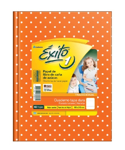 [101031] CUADERNO EXITO E1 LUNAR 48H NARANJA RAYADO