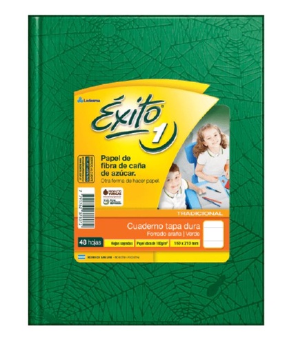 [101002] CUADERNO EXITO E1 ARAÑA 48H VERDE RAYADO