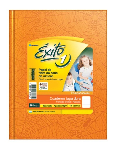 [100986] CUADERNO EXITO E1 ARAÑA 48H NARANJA RAYADO