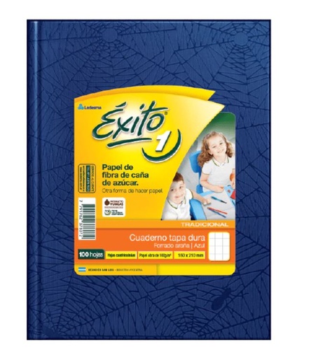 [100996] CUADERNO EXITO E1 ARAÑA 100H AZUL CUADRICULADO