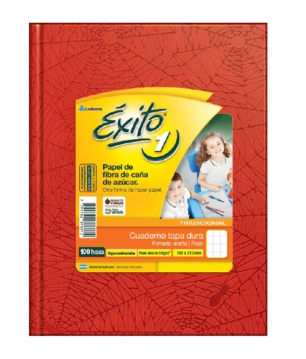 [101001] CUADERNO EXITO E1 ARAÑA 100H ROJO CUADRICULADO