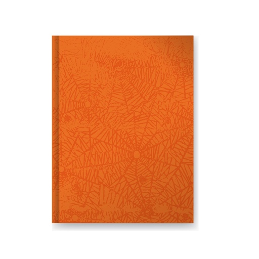 [613032] CUADERNO LAPRIDA T/D ARAÑA 98H NARANJA RAYADO