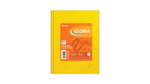 [100922] CUADERNO GLORIA ARAÑA TAPA DURA 42 HOJAS RAYADO AMARILLO