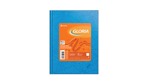 [100929] CUADERNO GLORIA ARAÑA TAPA DURA 42 HOJAS RAYADO CELESTE