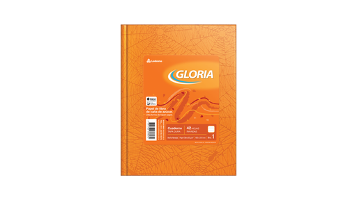 [100930] CUADERNO GLORIA ARAÑA TAPA DURA 42 HOJAS RAYADO NARANJA
