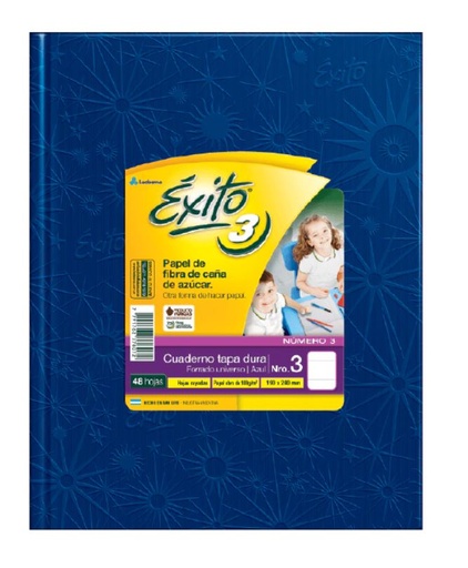 [100958] CUADERNO EXITO E3 FORRADO 48H AZUL RAYADO