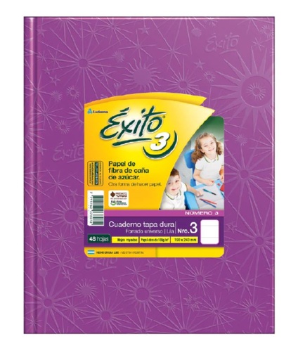 [100948] CUADERNO EXITO E3 FORRADO 48H LILA RAYADO