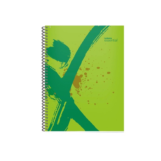 [100852] CUADERNO LEDESMA ESSENT.22X29 84H VERDE CUADRICULADO