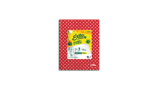[100977] CUADERNO EXITO E3 LUNAR 48H ROJO RAYADO