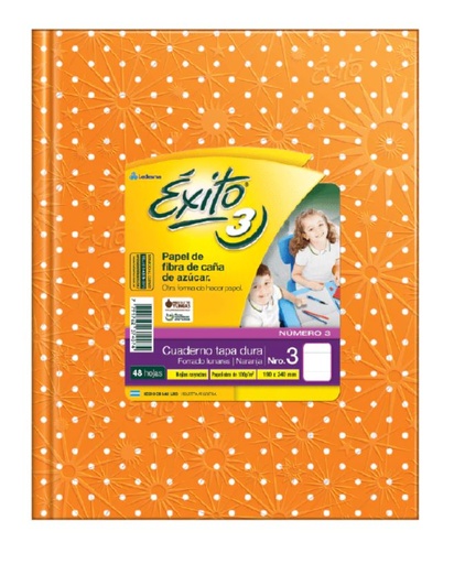 [100974] CUADERNO EXITO E3 LUNAR 48H NARANJA RAYADO