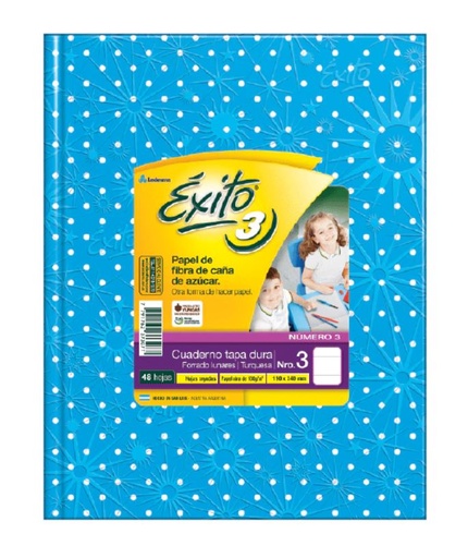 [100973] CUADERNO EXITO E3 LUNAR 48H TURQUESA RAYADO