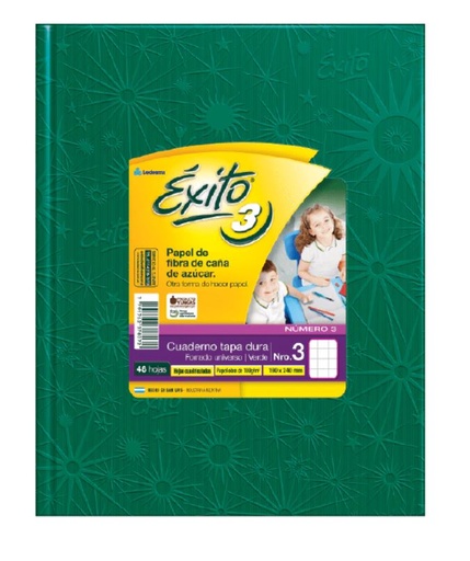 [100968] CUADERNO EXITO E3 FORRADO 48H VERDE CUADRICULADO