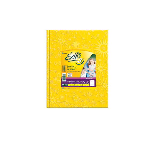 [100947] CUADERNO EXITO E3 FORRADO 100H AMARILLO RAYADO