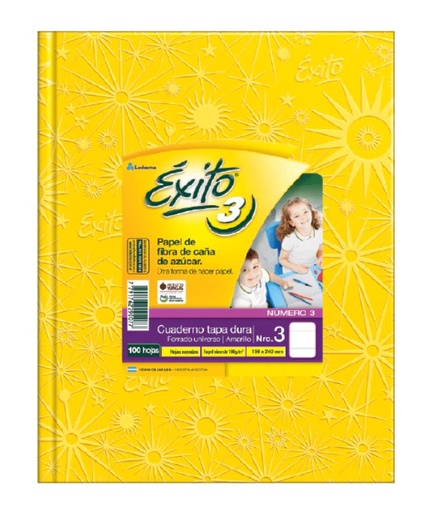 [100947] CUADERNO EXITO E3 FORRADO 100H AMARILLO RAYADO